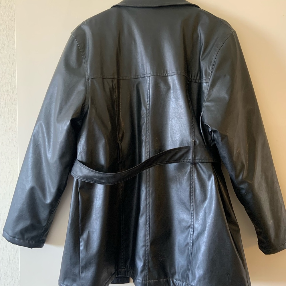 black leather coat